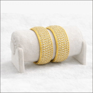 Textured Sparkle Gold Bangles (Pair)