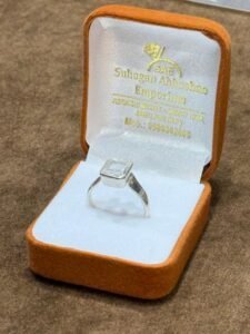 Princess Cut Solitaire Diamond Silver Ring – Suhagan Abhushan