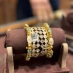 Diamond and Emerald Gold Bangles Set 3 Pieces – Suhagan Abhushan