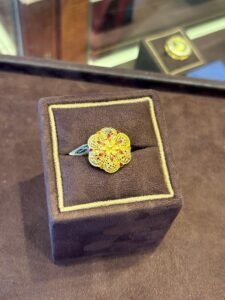 Gold Filigree Flower Cluster Ring – Suhagan Abhushan