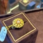 Gold Floral Ring with Ruby Center Stone – Suhagan Abhushan