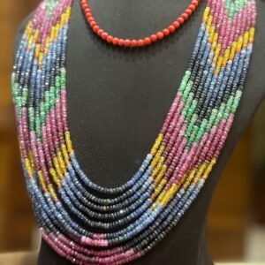 Multi-Color Layered Gemstone Beaded Necklace