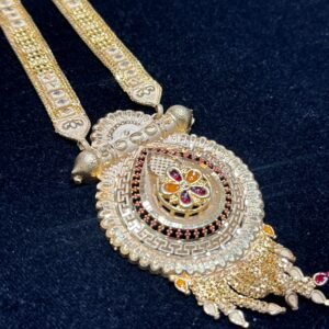 Traditional Gold Plated Long Necklace with Meenakari Pendant