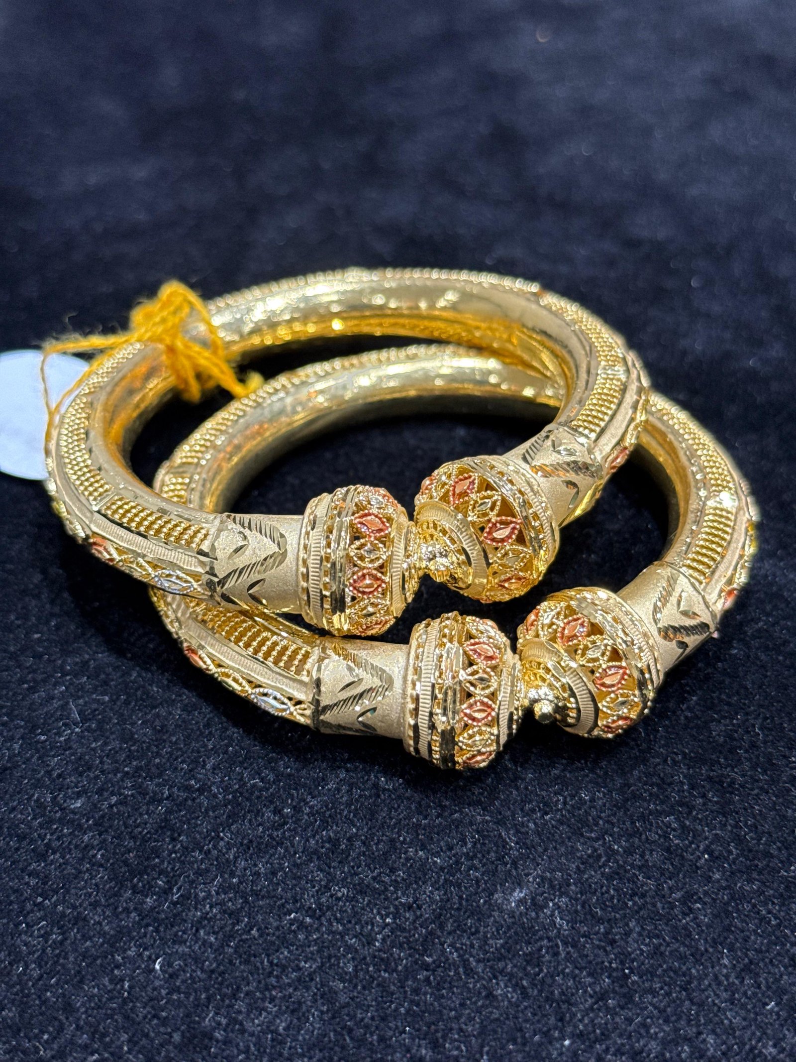 Traditional Gold Plated Heavy Carved Kadas